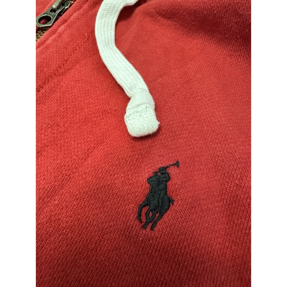 Polo Ralph Lauren Red Full Zip Hoodie XL Men's Vintage Wash Pony Logo - Picture 3 of 4